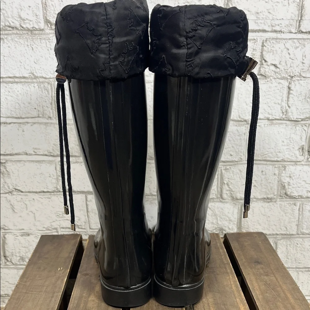 Juicy Couture Black Glossy Winter Rain Boots